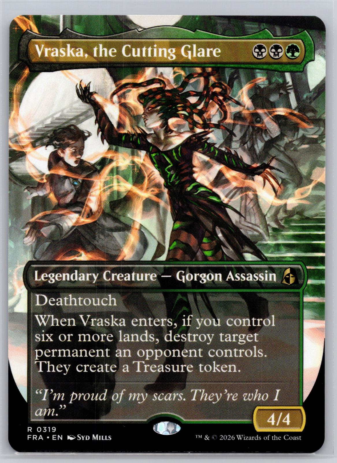 Vraska, the Cutting Glare (Borderless) Reality Fracture Magic: The Gathering NM