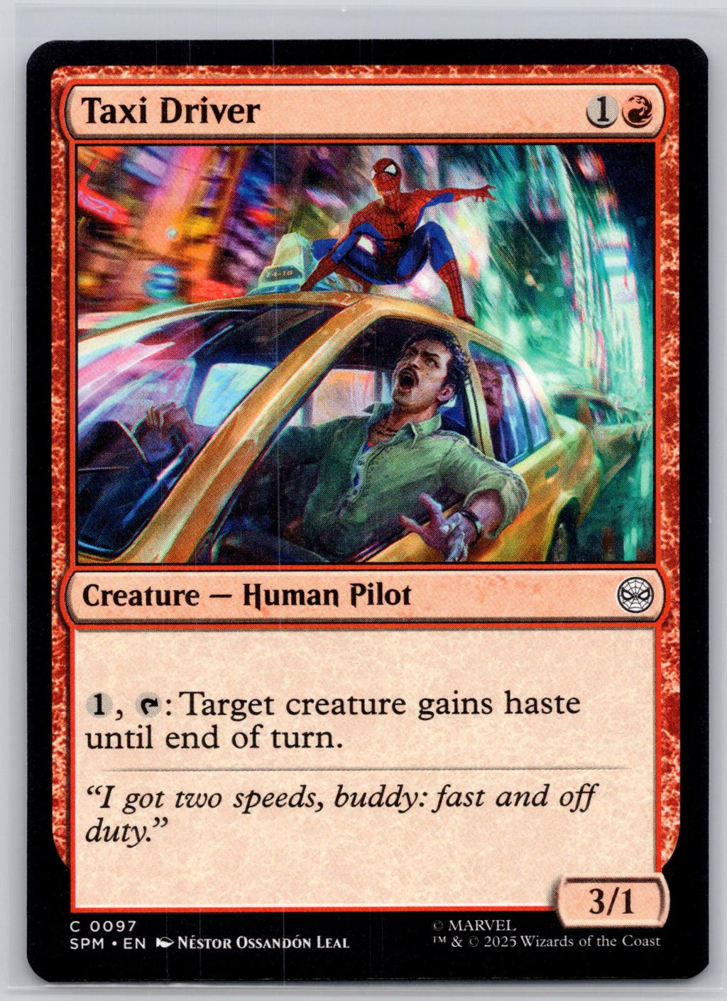 Taxi Driver Marvel's Spider-Man Magic: The Gathering Near Mint