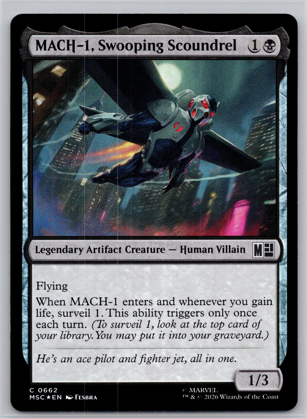 MACH-1, Swooping Scoundrel Commander: Marvel Super Heroes M:TG Foil NM