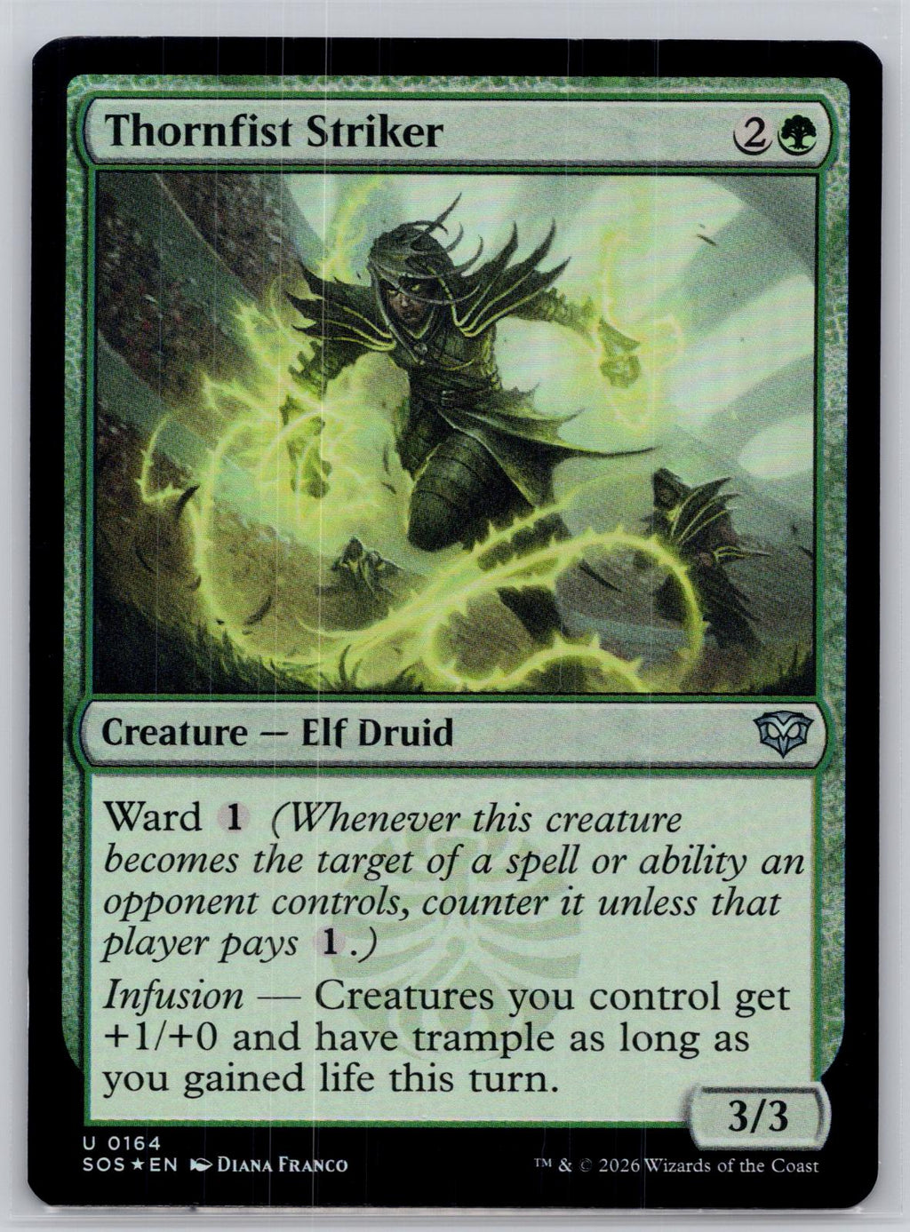 Thornfist Striker Secrets of Strixhaven Magic: The Gathering Foil Near Mint