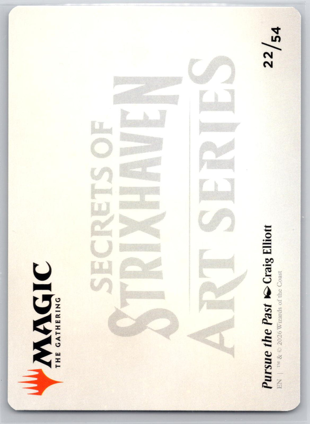 Pursue the Past(Gold-Stamped Signature) Art Series:Secrets of Strixhaven M:TG NM