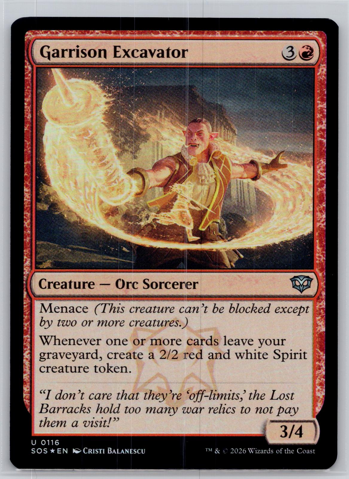 Garrison Excavator Secrets of Strixhaven Magic: The Gathering Foil Near Mint