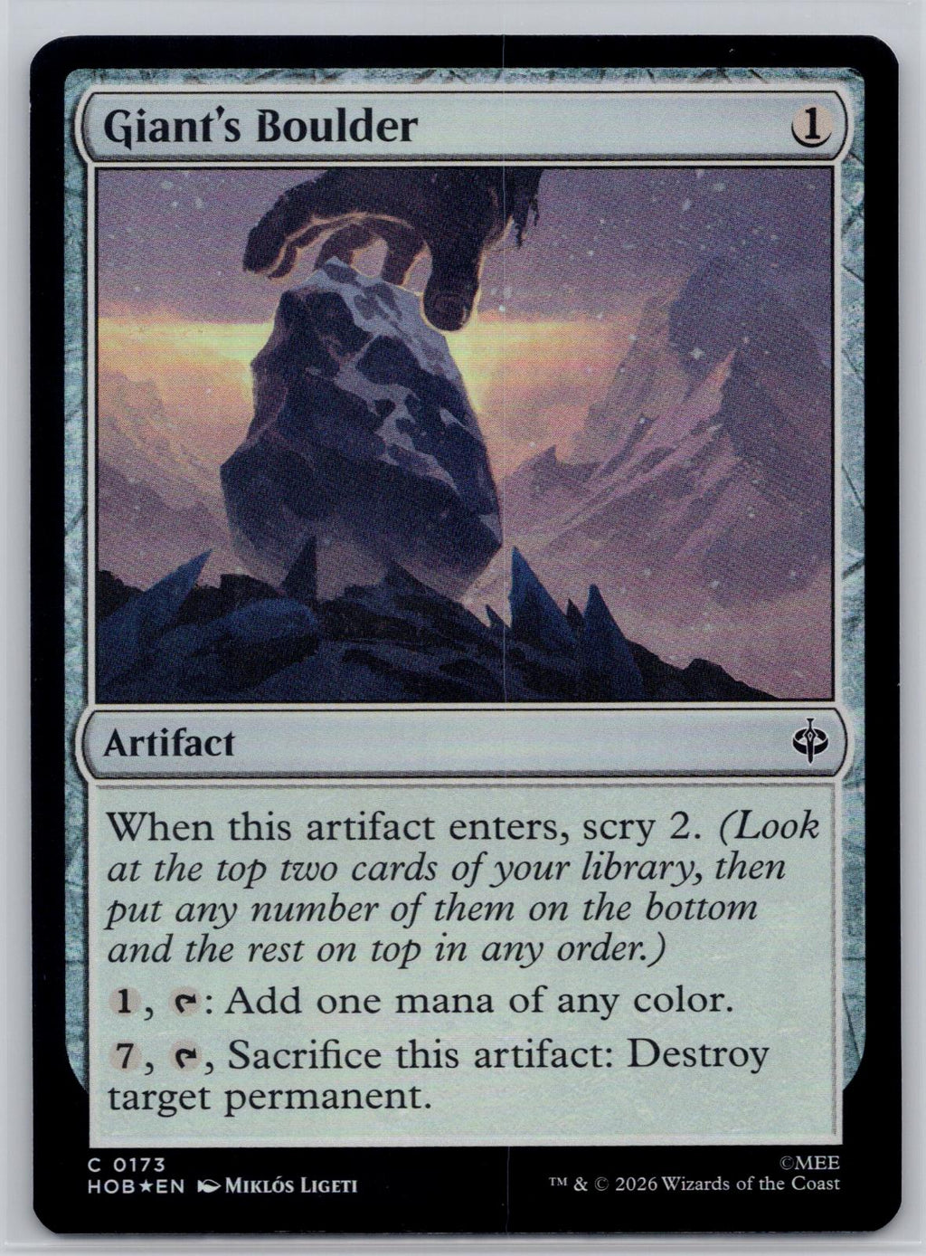 Giant's Boulder The Hobbit Magic: The Gathering Foil Near Mint