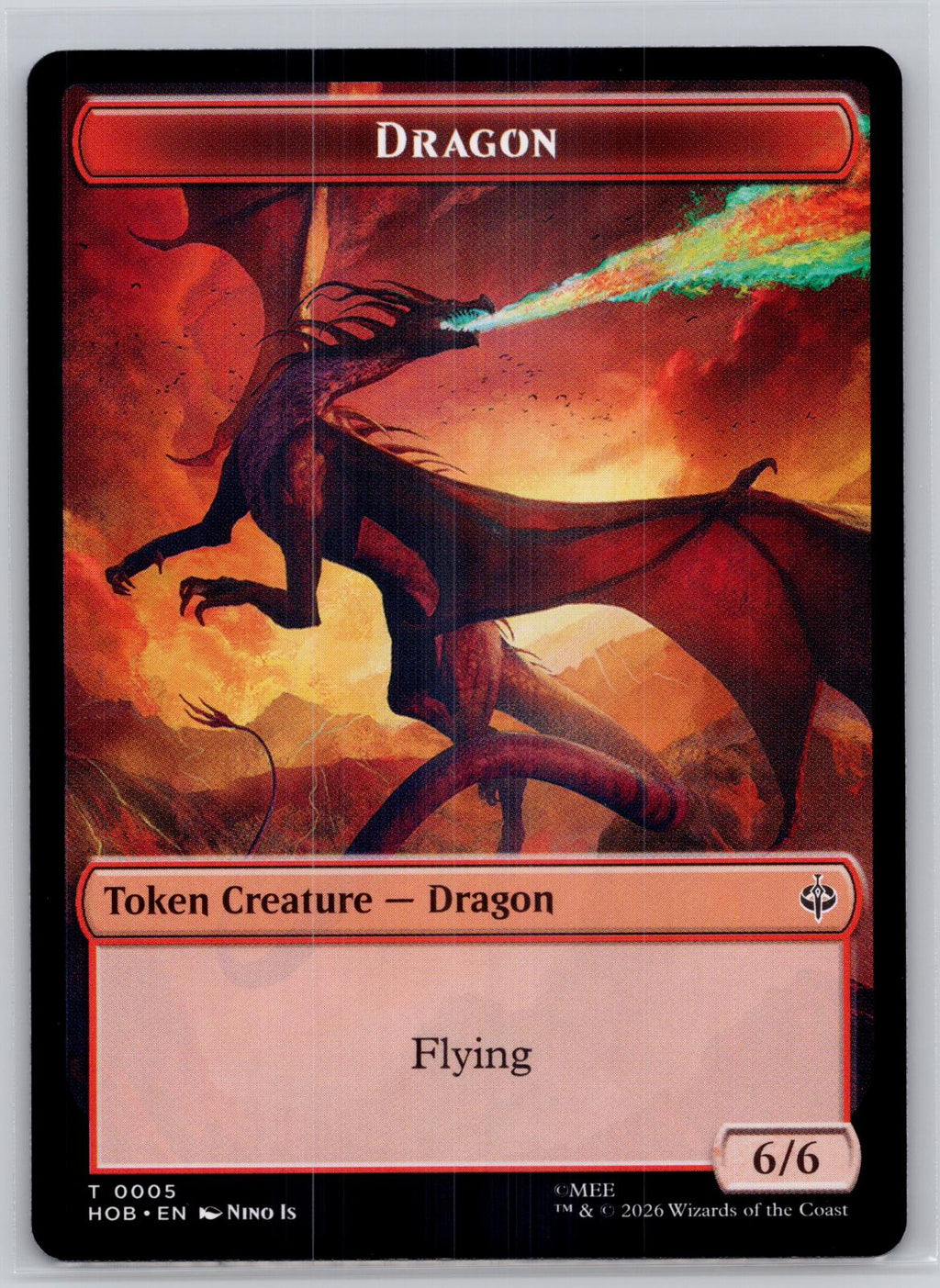 Stone Boulder // Dragon Double-Sided Token The Hobbit Magic: The Gathering NM