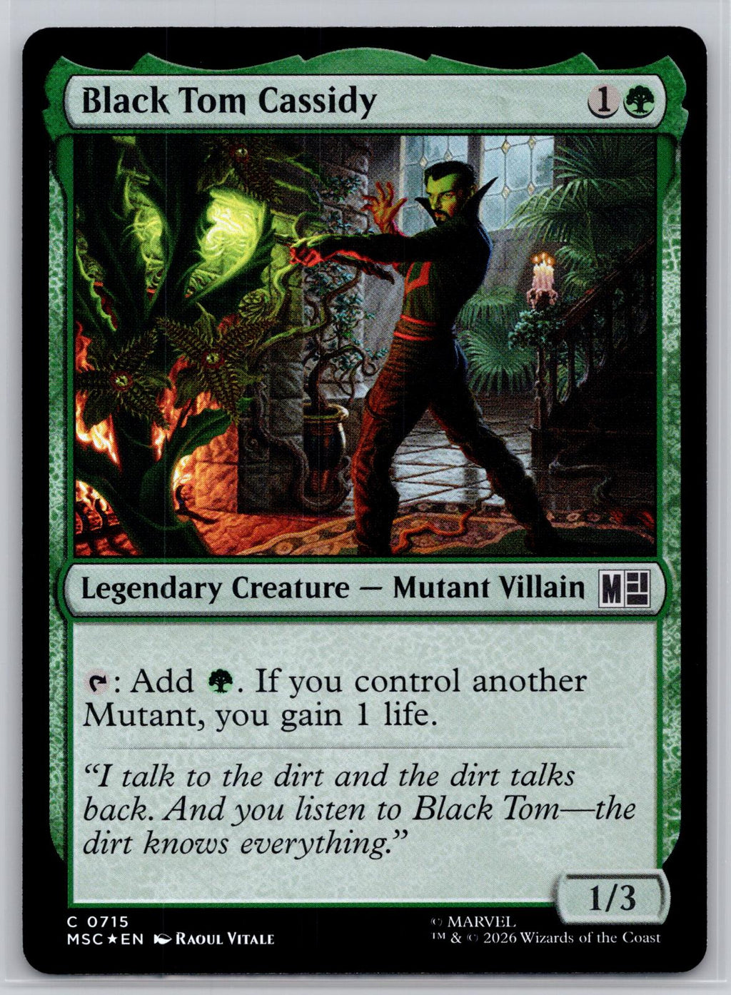 Black Tom Cassidy Commander: Marvel Super Heroes Magic: The Gathering Foil NM