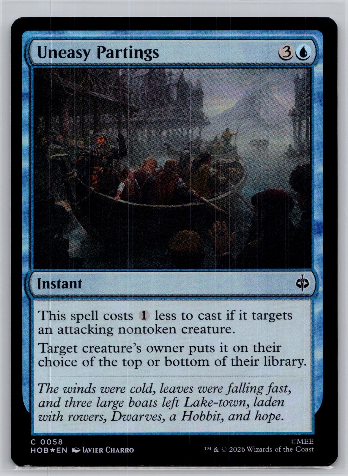 Uneasy Partings The Hobbit Magic: The Gathering Foil Near Mint