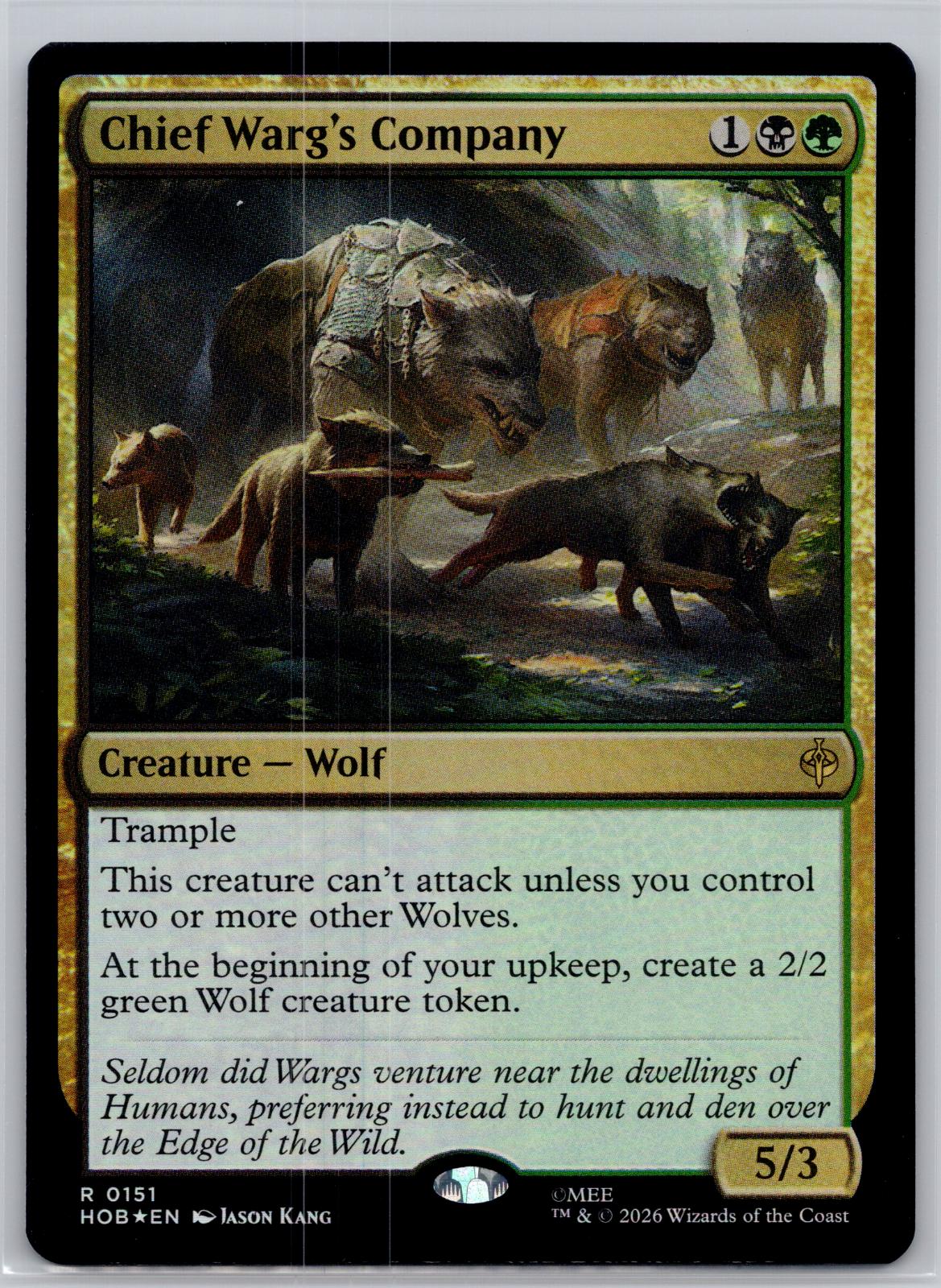Chief Warg's Company The Hobbit Magic: The Gathering Foil Near Mint