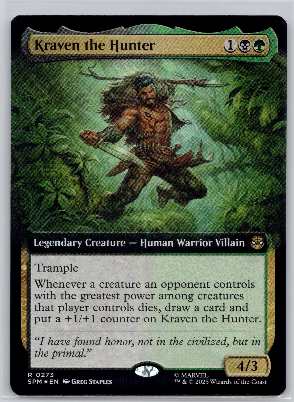 Kraven the Hunter (Extended Art) Marvel's Spider-Man M:TG Foil NM