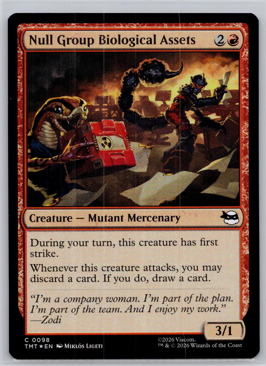 Null Group Biological Assets Teenage Mutant Ninja Turtles M:TG Foil NM