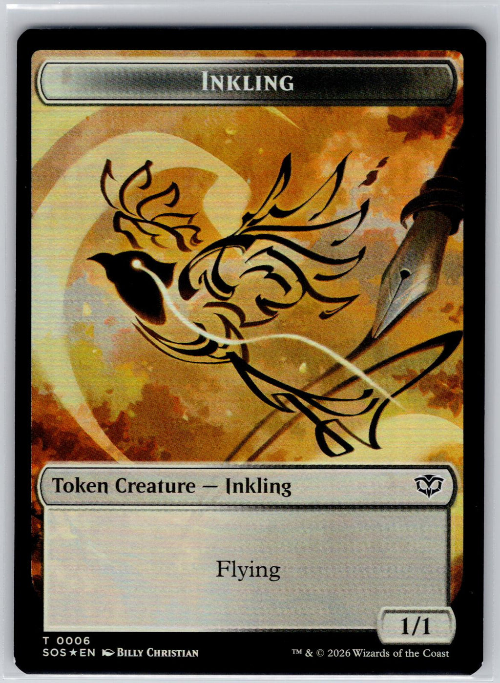 Fractal // Inkling Double-Sided Token Secrets of Strixhaven M:TG Foil NM