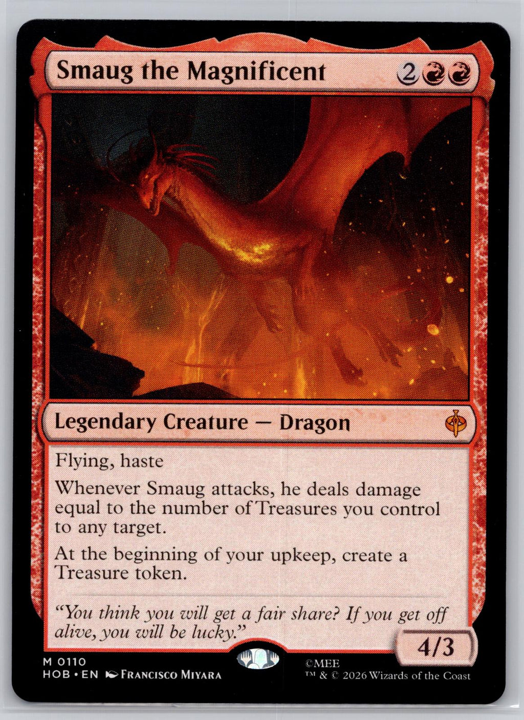 Smaug the Magnificent The Hobbit Magic: The Gathering Near Mint