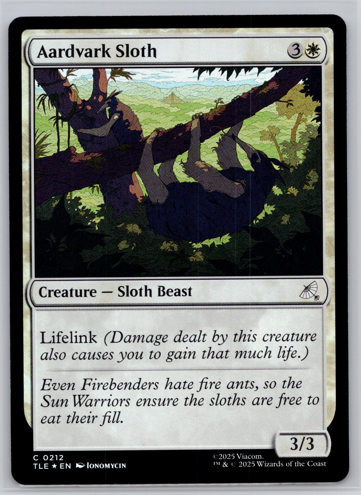 Aardvark Sloth (0212) Avatar: The Last Airbender: Eternal-Legal M:TG Foil NM