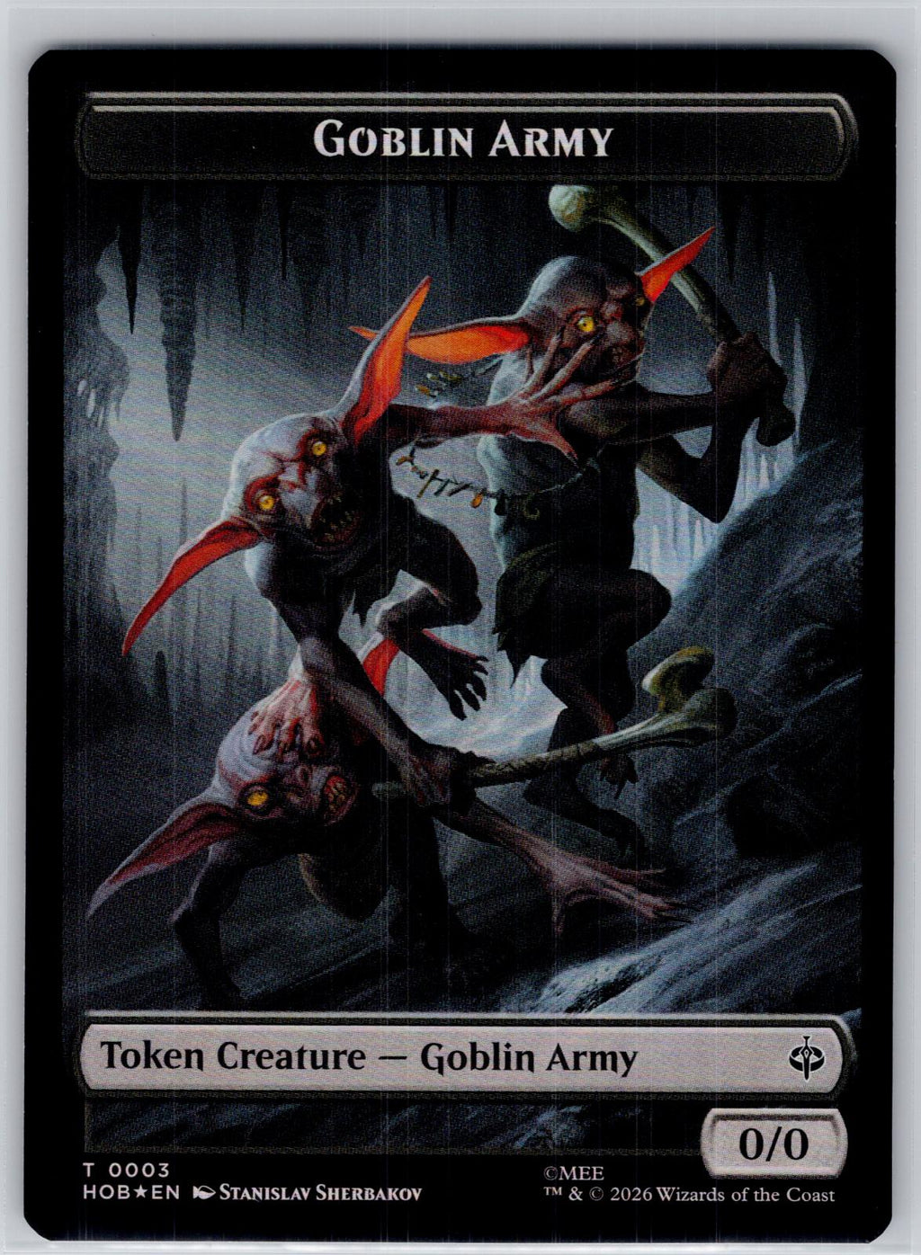 Goblin Army // Wolf Double-Sided Token The Hobbit Magic: The Gathering Foil NM
