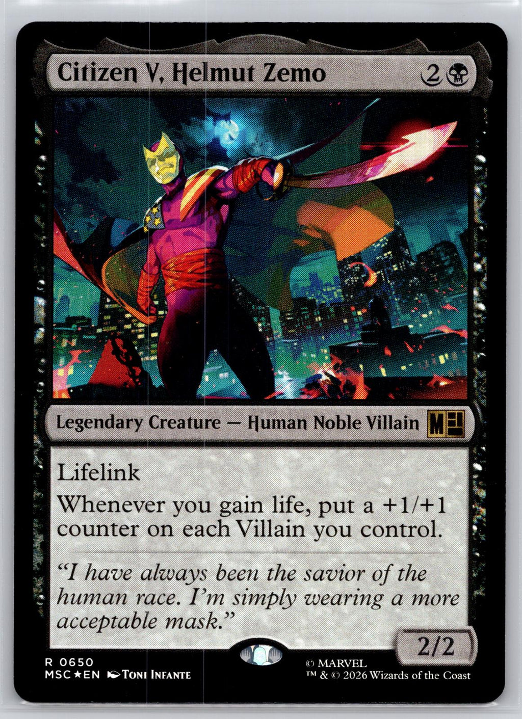 Citizen V, Helmut Zemo Commander: Marvel Super Heroes M:TG Foil NM