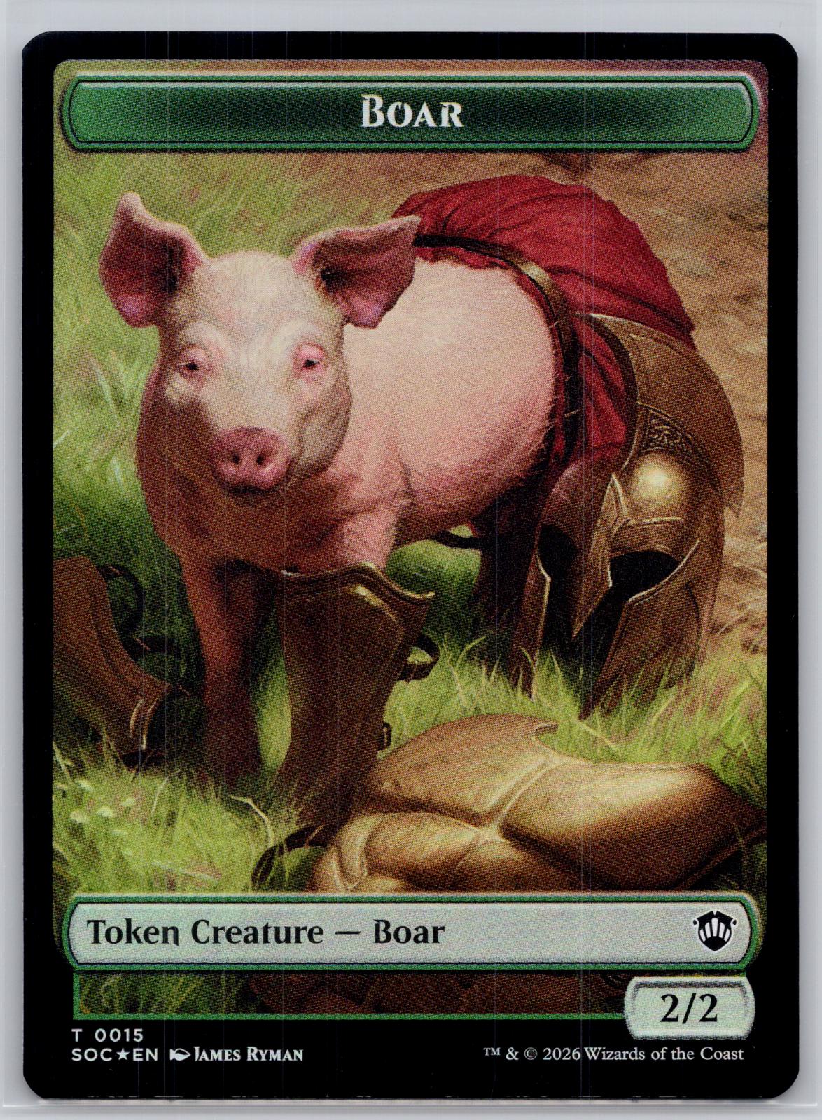 Boar // Frog Lizard Double-Sided Token Holo Commander: SOS M:TG Foil NM
