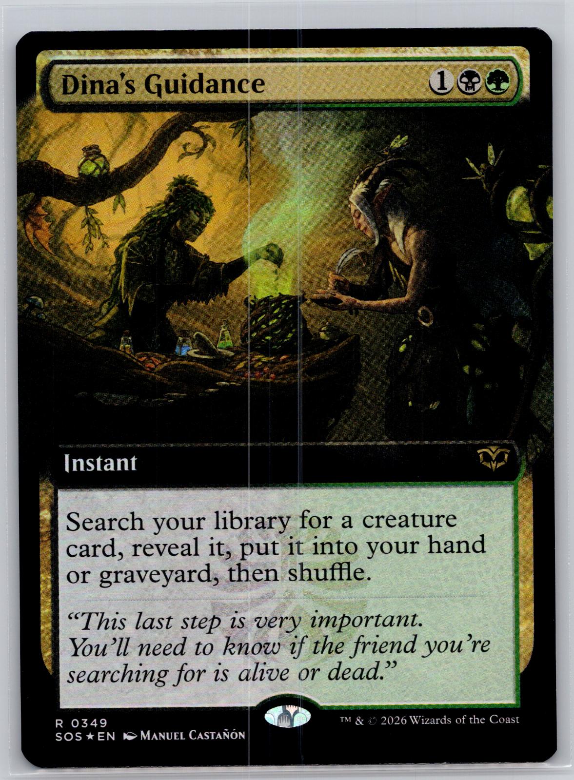 Dina's Guidance (Extended Art) Secrets of Strixhaven M:TG Foil NM