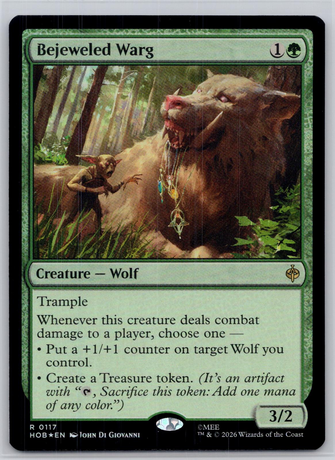 Bejeweled Warg The Hobbit Magic: The Gathering Foil Near Mint