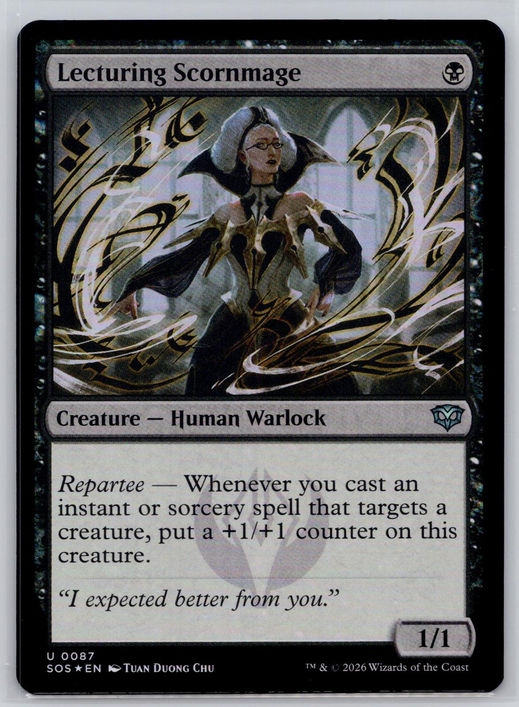 Lecturing Scornmage Secrets of Strixhaven Magic: The Gathering Foil Near Mint