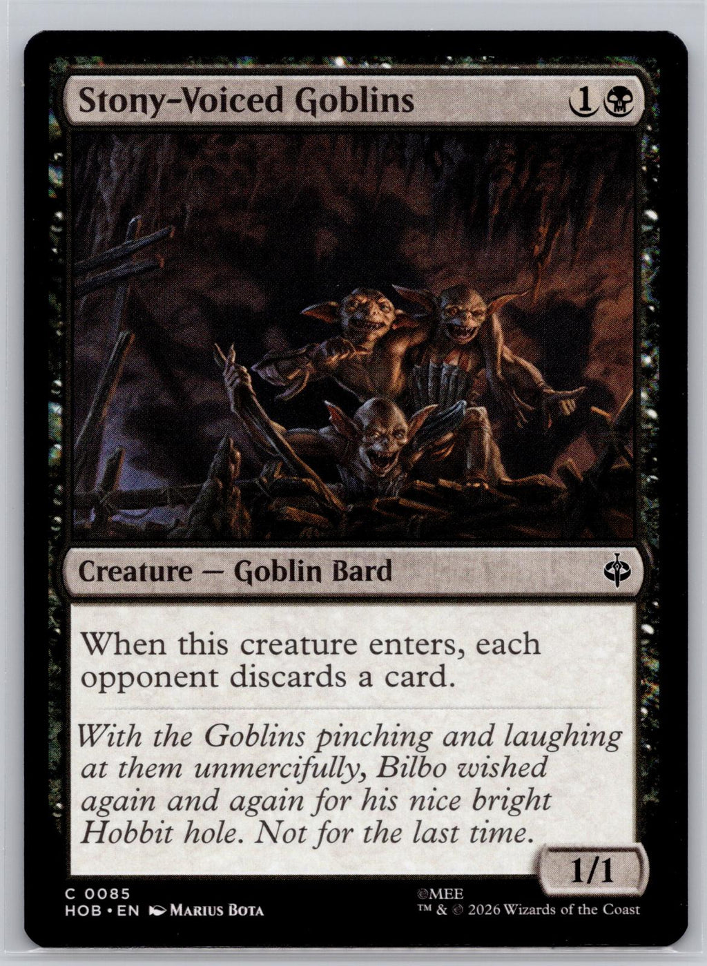 Stony-Voiced Goblins The Hobbit Magic: The Gathering Near Mint