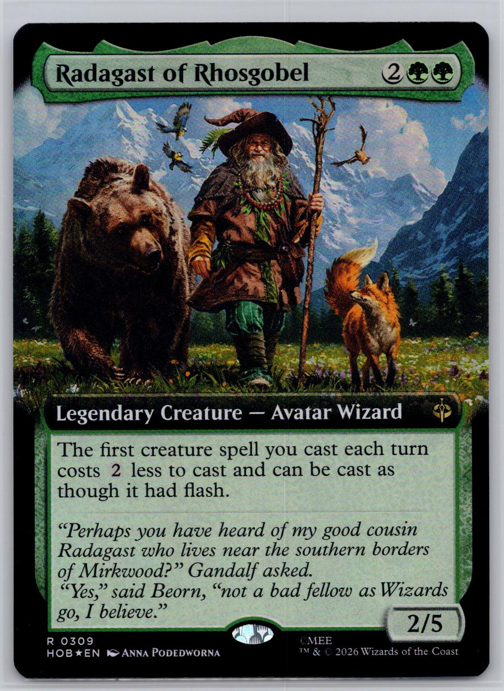 Radagast of Rhosgobel (Extended Art) The Hobbit Magic: The Gathering Foil NM