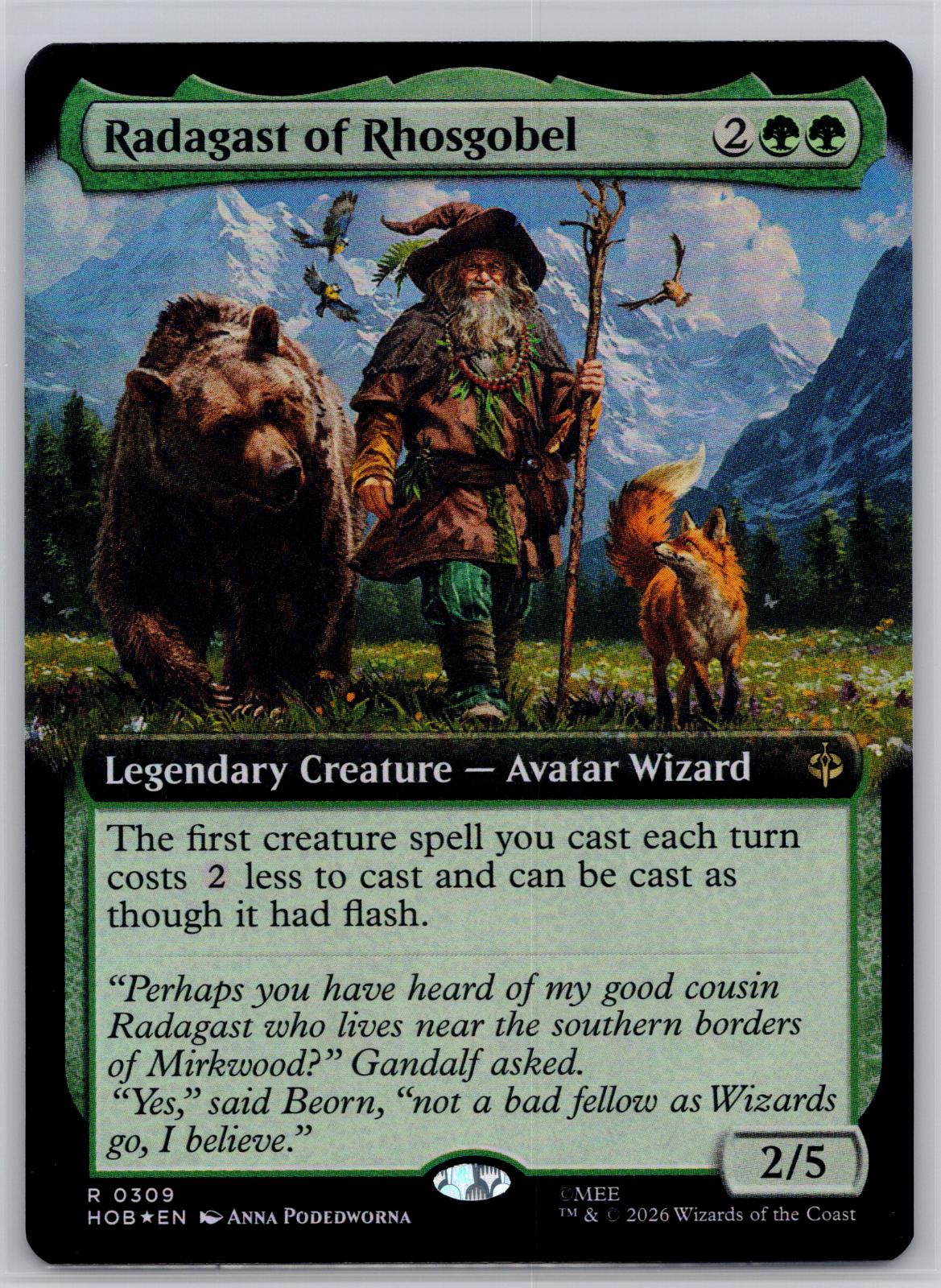 Radagast of Rhosgobel (Extended Art) The Hobbit Magic: The Gathering Foil NM