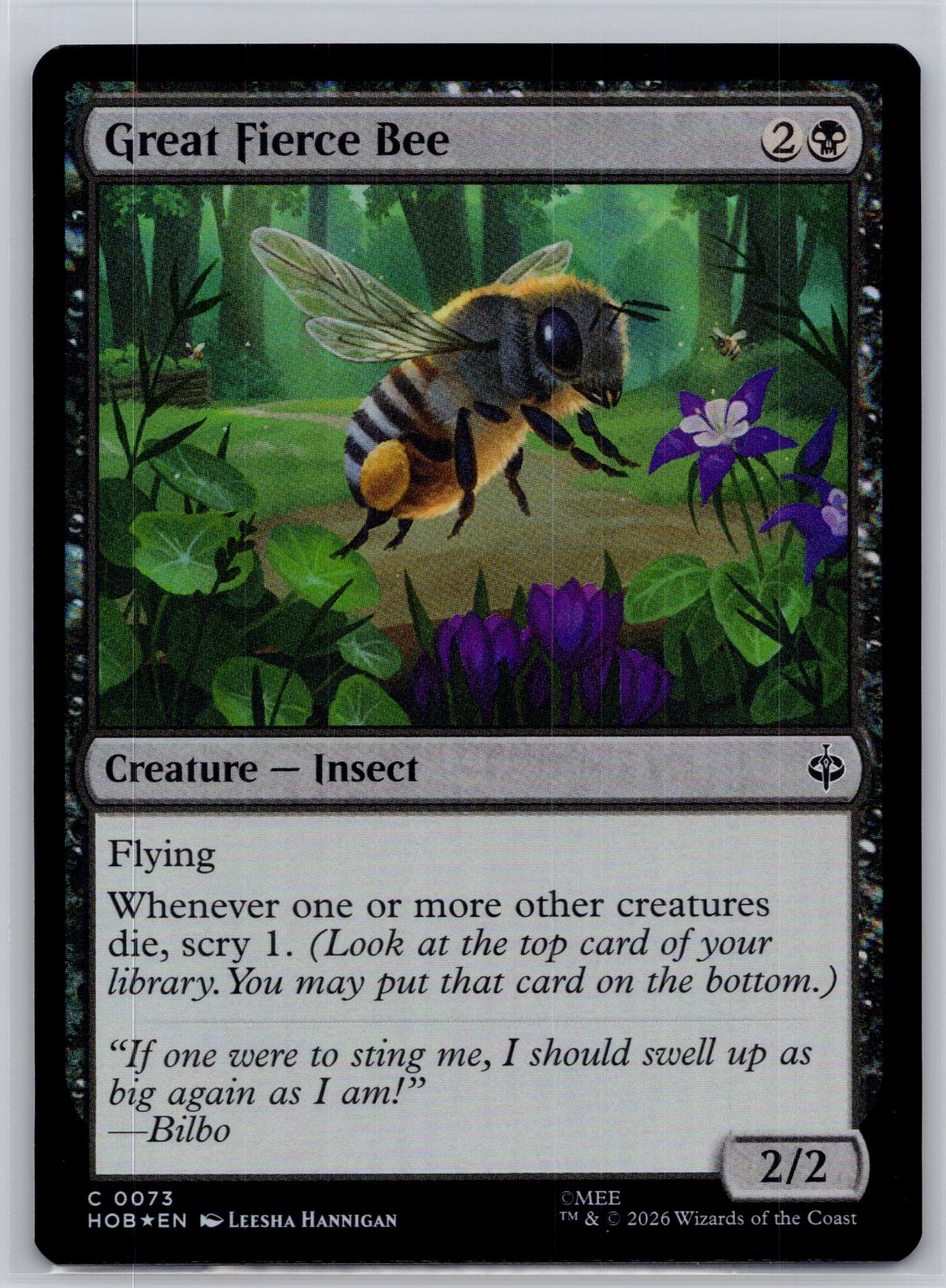 Great Fierce Bee The Hobbit Magic: The Gathering Foil Near Mint