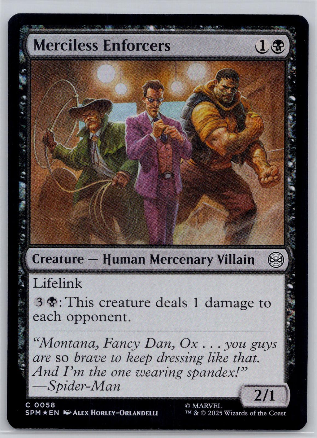 Merciless Enforcers Marvel's Spider-Man Magic: The Gathering Foil Near Mint