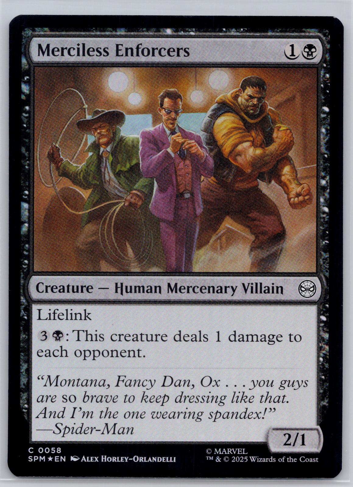 Merciless Enforcers Marvel's Spider-Man Magic: The Gathering Foil Near Mint