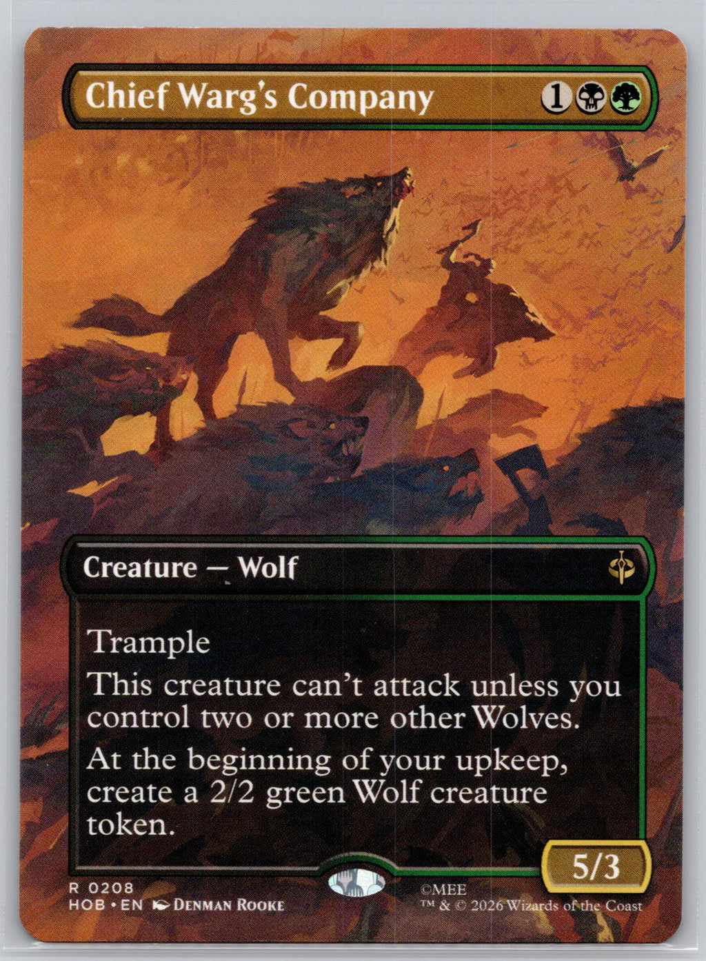 Chief Warg's Company (Borderless) The Hobbit Magic: The Gathering Near Mint