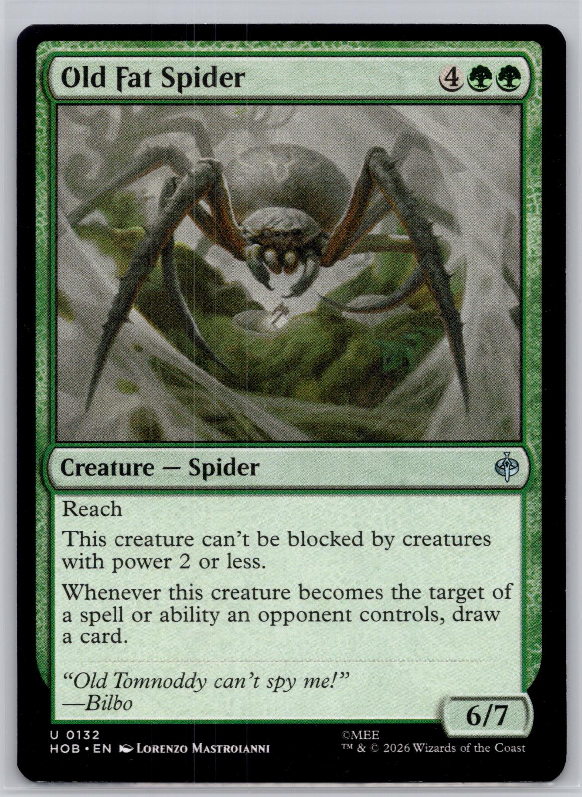 Old Fat Spider The Hobbit Magic: The Gathering Near Mint