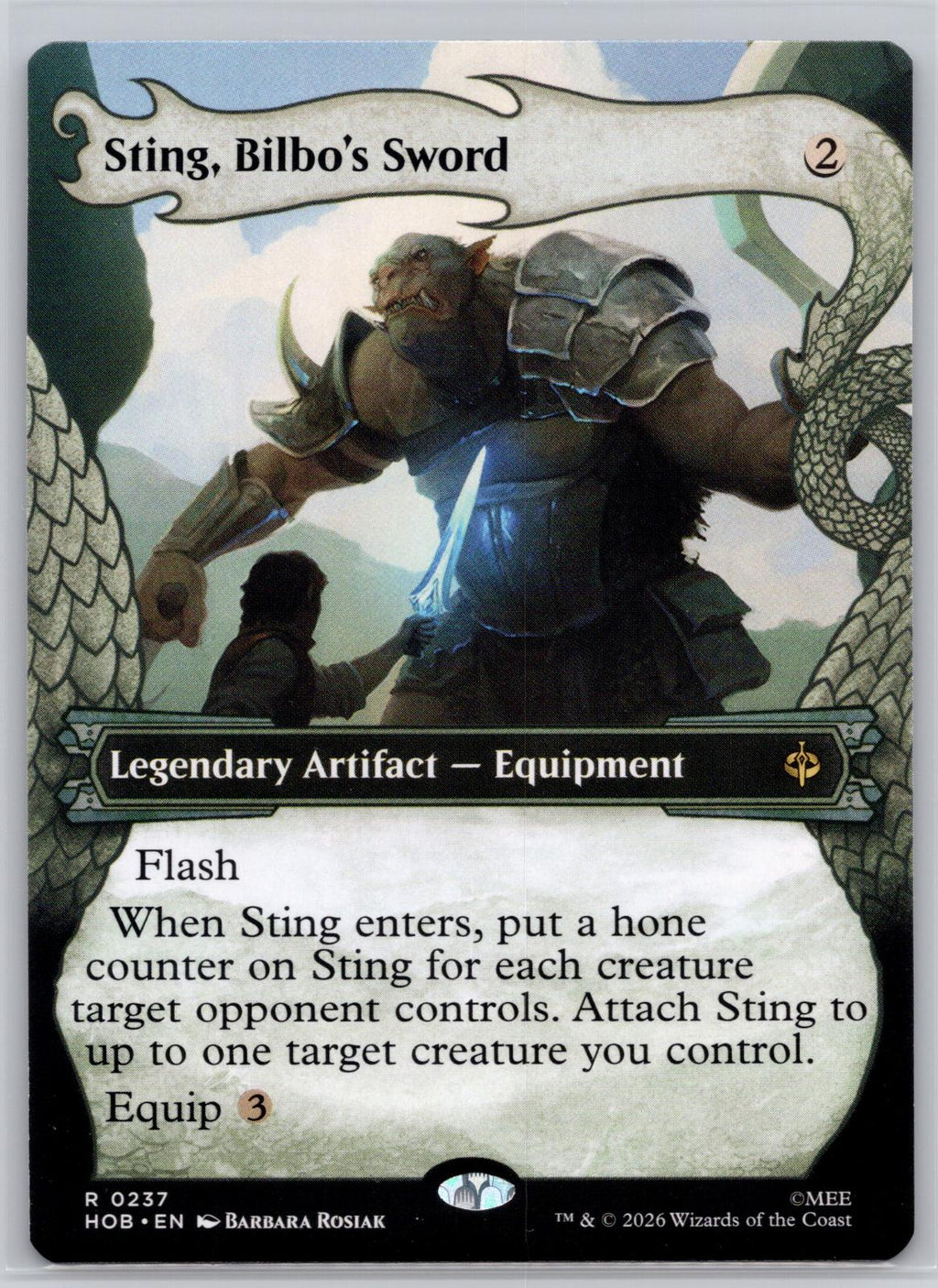 Sting, Bilbo's Sword (Showcase) The Hobbit Magic: The Gathering Near Mint