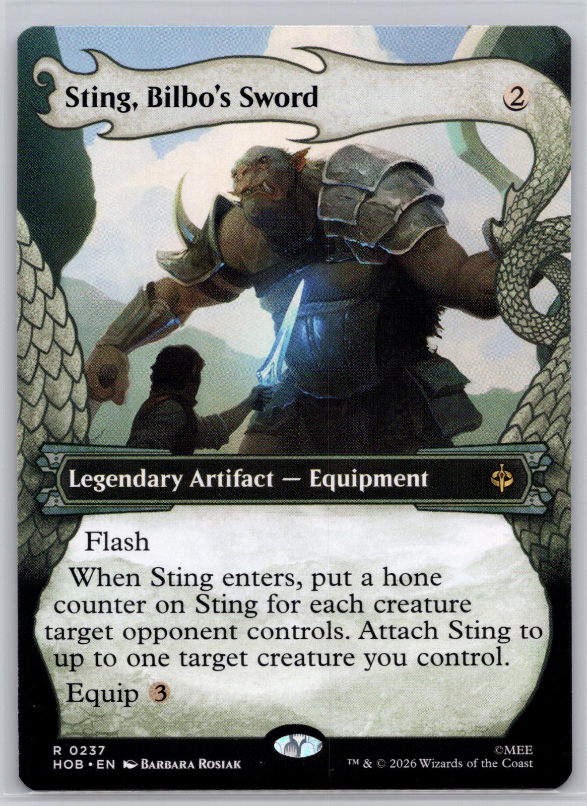 Sting, Bilbo's Sword (Showcase) The Hobbit Magic: The Gathering Near Mint